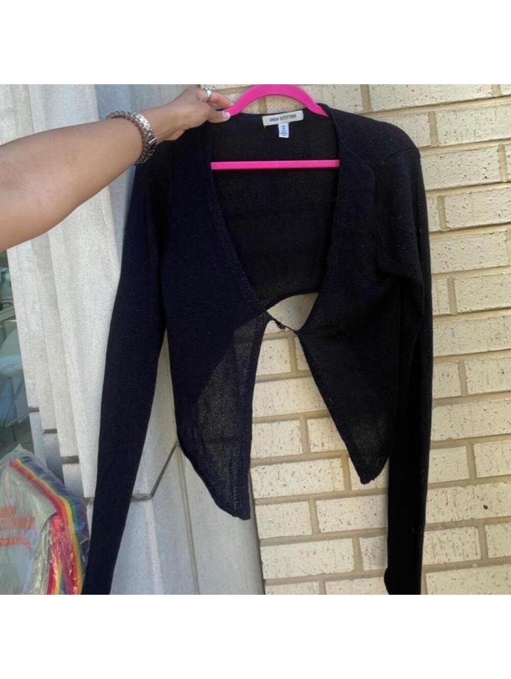 Urban Outfitters black sparkly cardigan with button size M